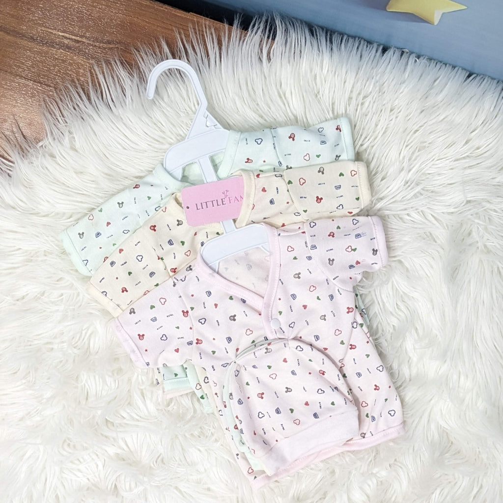 Newborn 3-Piece Cotton Outfit Set (Half) – Pack of 3