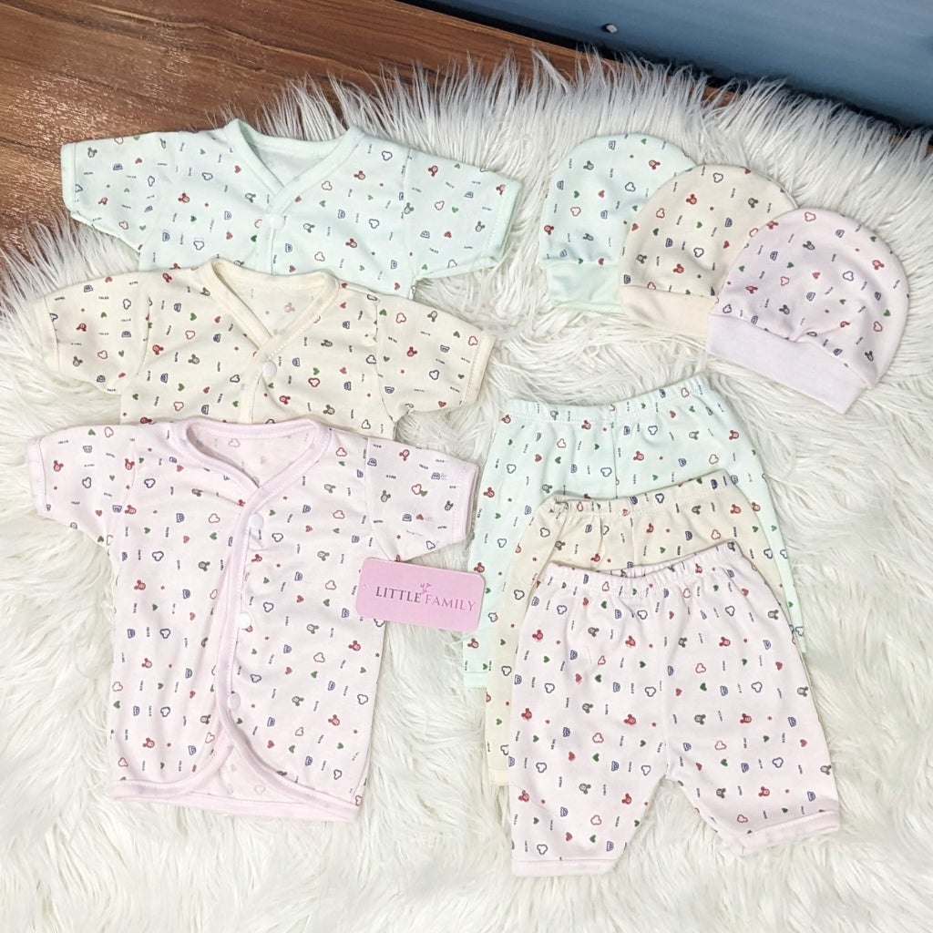 Newborn 3-Piece Cotton Outfit Set (Half) – Pack of 3