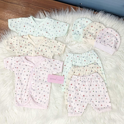 Newborn 3-Piece Cotton Outfit Set (Half) – Pack of 3