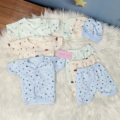 Newborn 3-Piece Cotton Outfit Set (Half) – Pack of 3