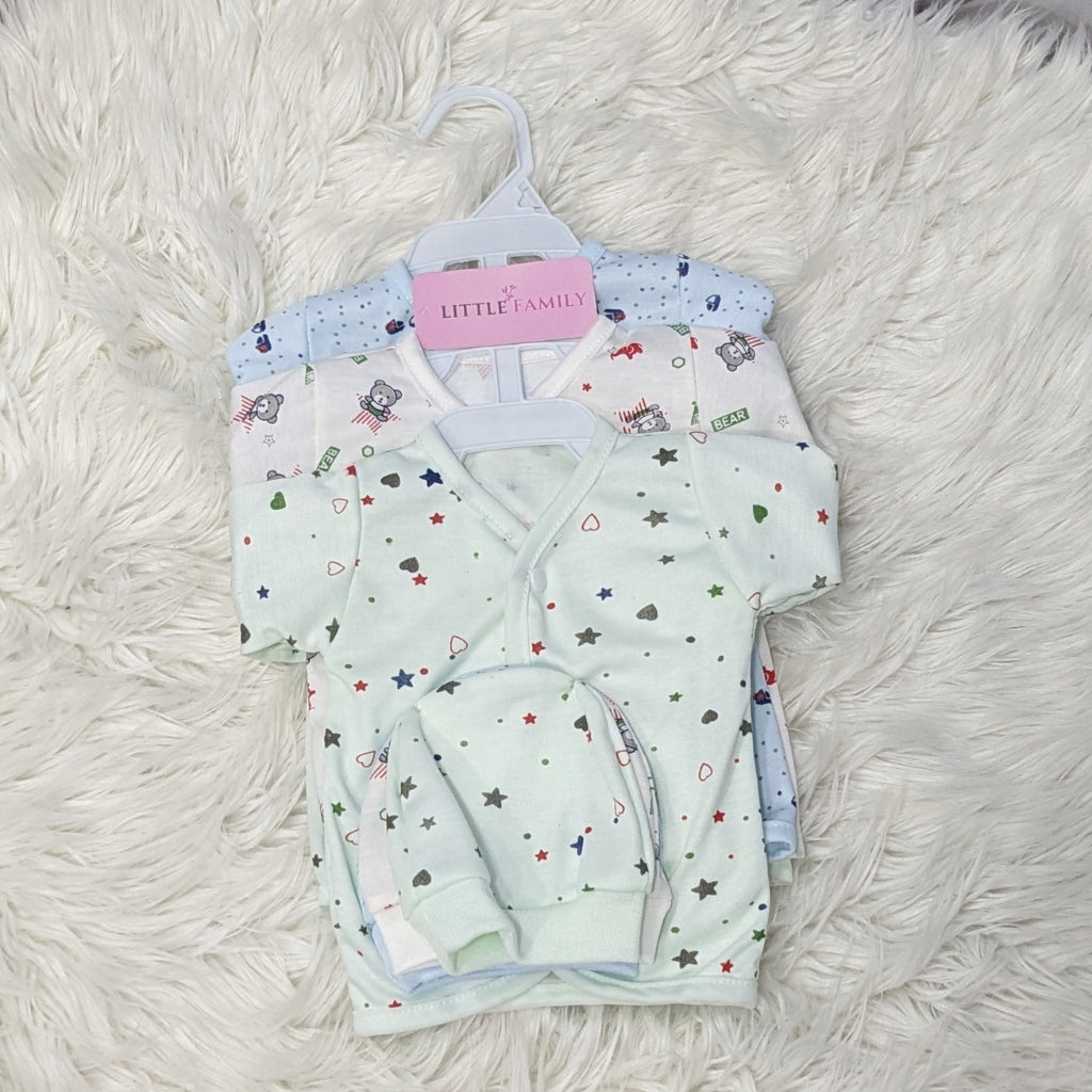 Newborn 3-Piece Cotton Outfit Set – Pack of 3