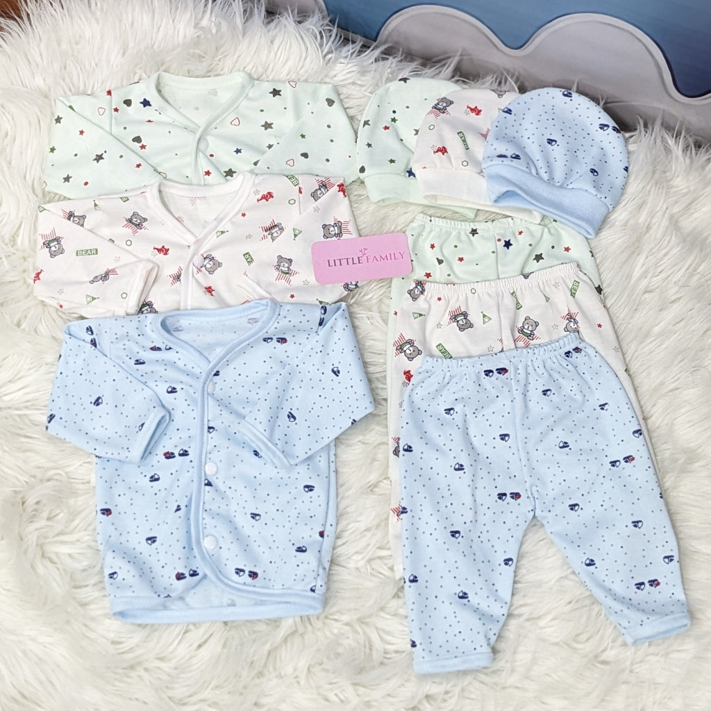 Newborn 3-Piece Cotton Outfit Set – Pack of 3