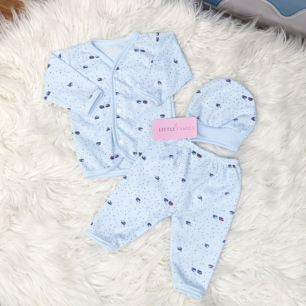 Newborn 3-Piece Cotton Outfit Set – Pack of 3