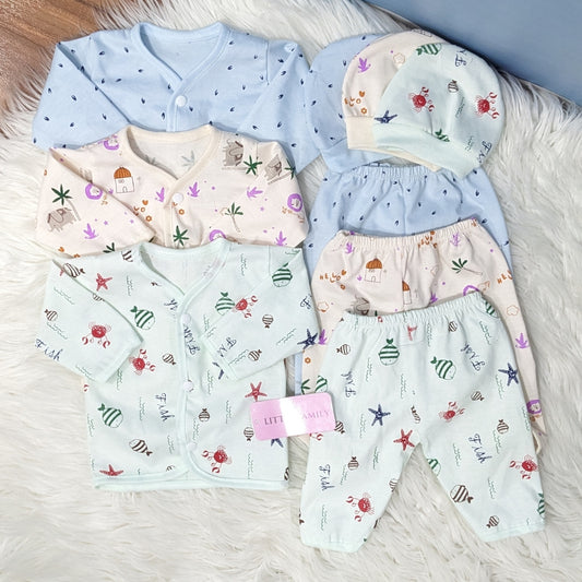 Newborn 3-Piece Cotton Outfit Set – Pack of 3