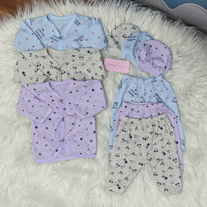 Newborn 3-Piece Cotton Outfit Set – Pack of 3
