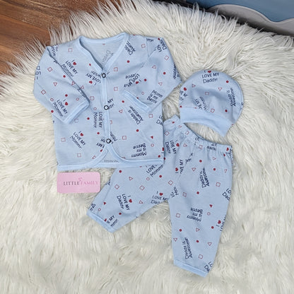 Newborn 3-Piece Cotton Outfit Set – Pack of 3