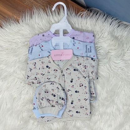 Newborn 3-Piece Cotton Outfit Set – Pack of 3