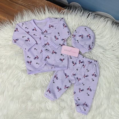 Newborn 3-Piece Cotton Outfit Set – Pack of 3