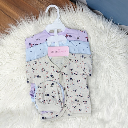 Newborn 3-Piece Cotton Outfit Set – Pack of 3