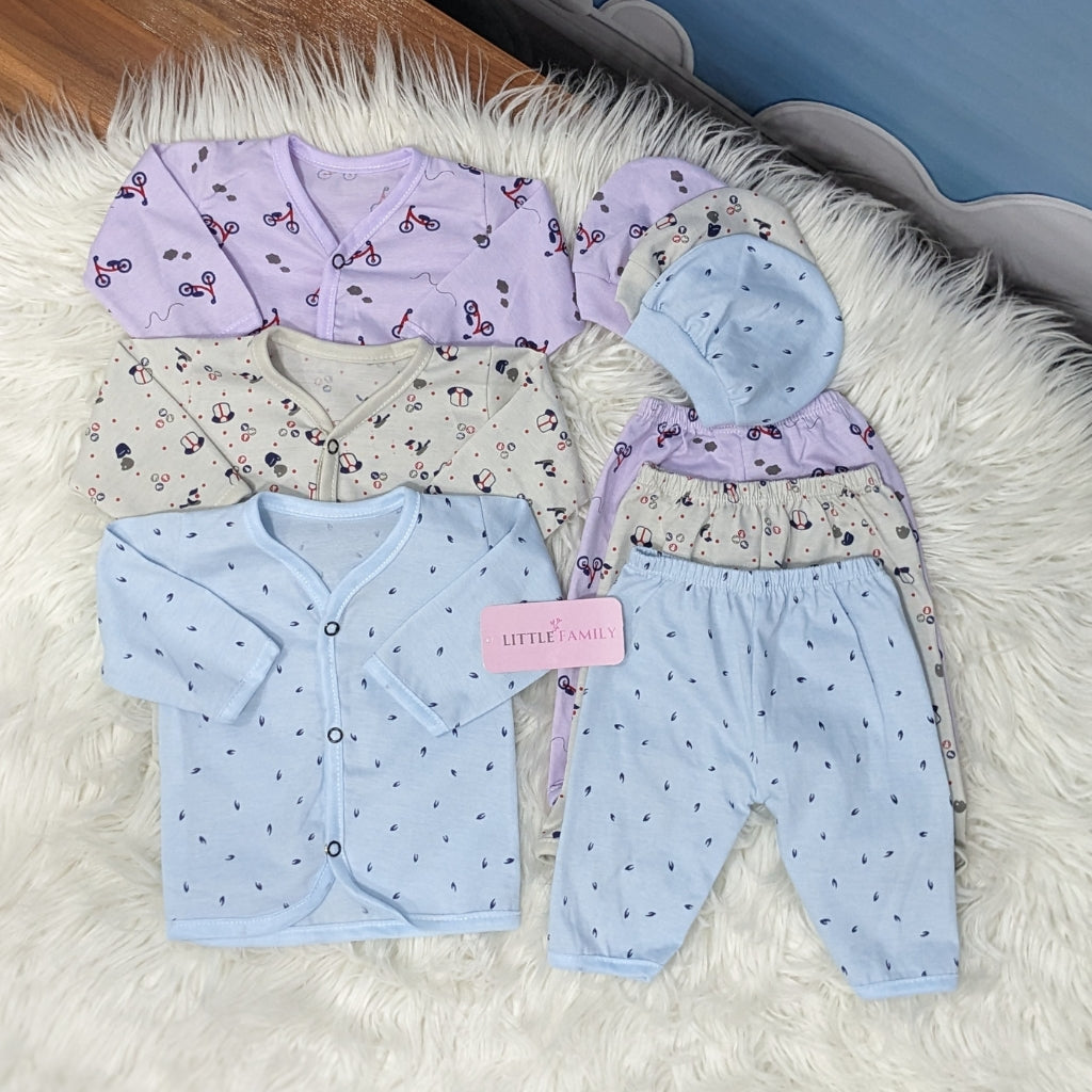 Newborn 3-Piece Cotton Outfit Set – Pack of 3