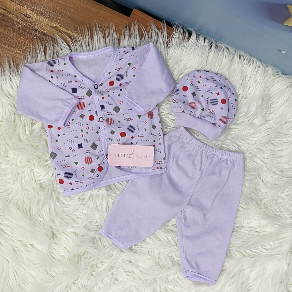 Newborn 3-Piece Cotton Outfit Set – Pack of 3