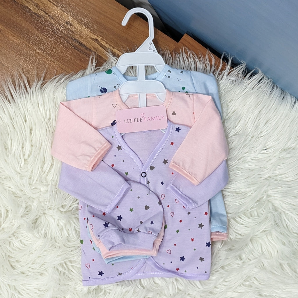 Newborn 3-Piece Cotton Outfit Set – Pack of 3
