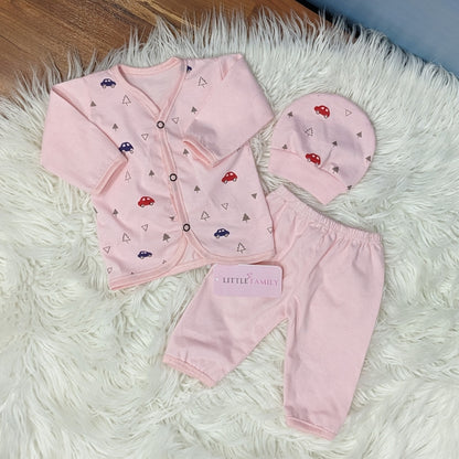 Newborn 3-Piece Cotton Outfit Set – Pack of 3
