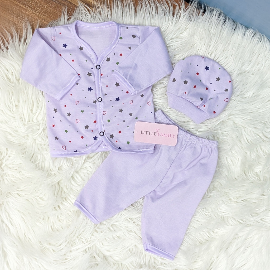Newborn 3-Piece Cotton Outfit Set – Pack of 3