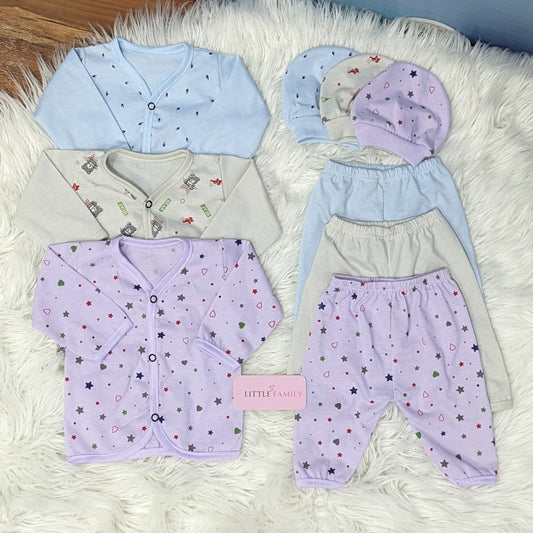 Newborn 3-Piece Cotton Outfit Set – Pack of 3