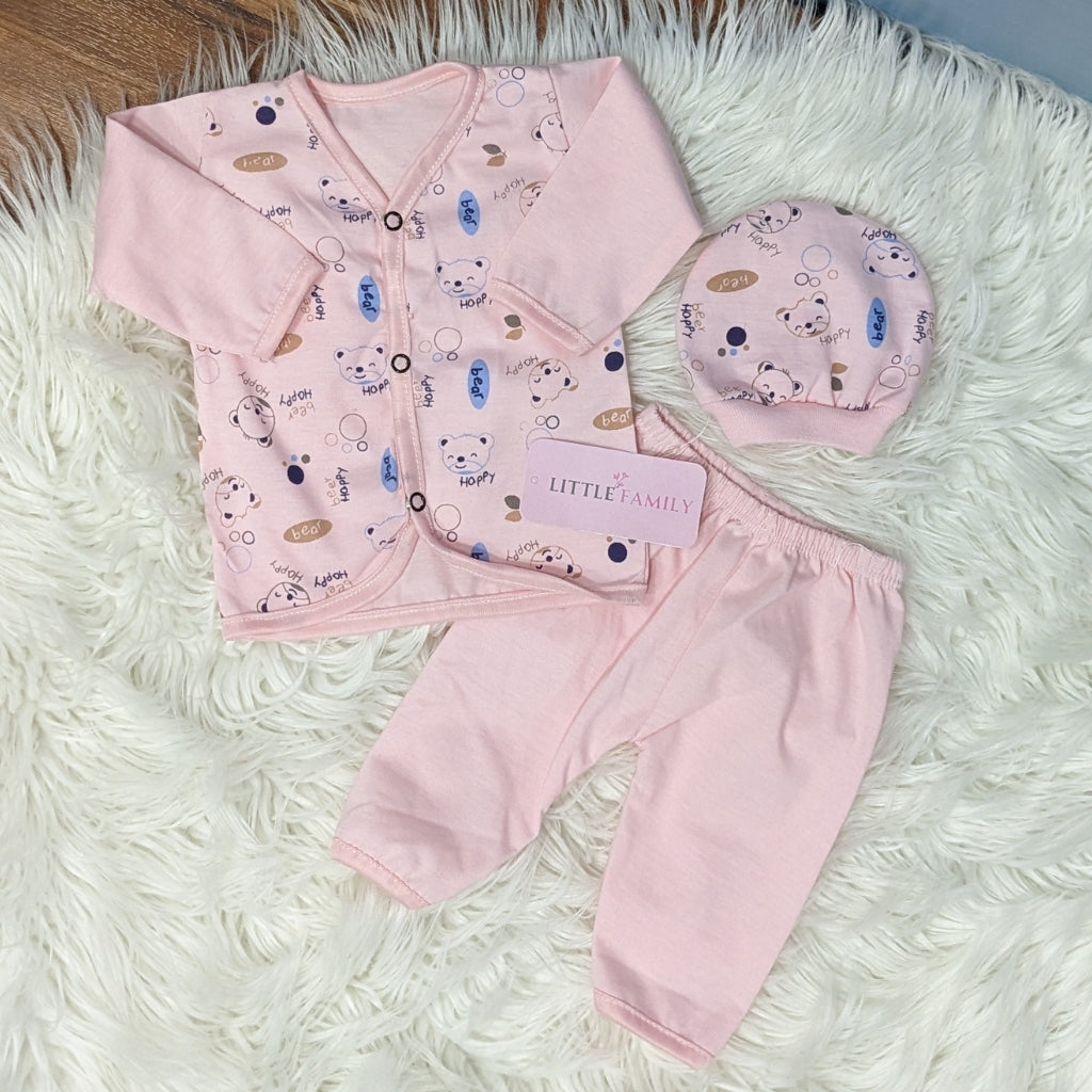 Newborn 3-Piece Cotton Outfit Set – Pack of 3