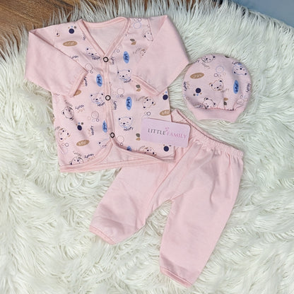 Newborn 3-Piece Cotton Outfit Set – Pack of 3