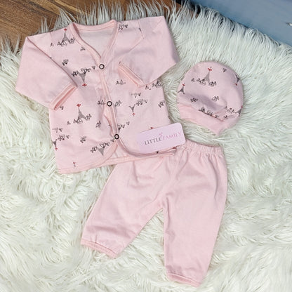 Newborn 3-Piece Cotton Outfit Set – Pack of 3