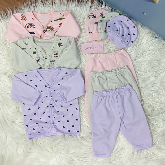 Newborn 3-Piece Cotton Outfit Set – Pack of 3