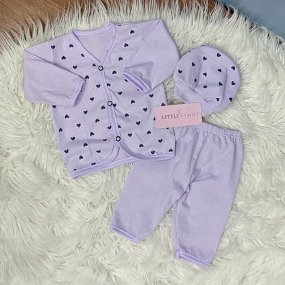Newborn 3-Piece Cotton Outfit Set – Pack of 3