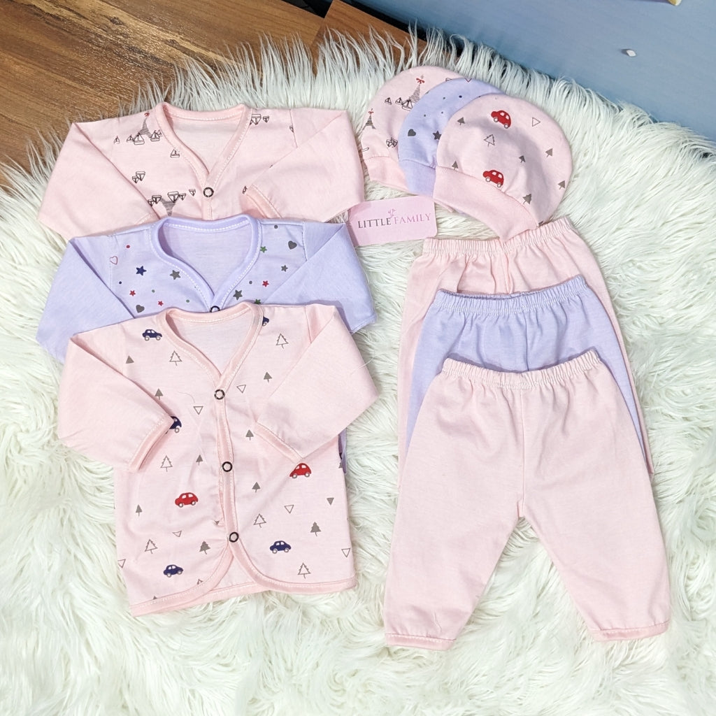 Newborn 3-Piece Cotton Outfit Set – Pack of 3