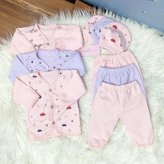 Newborn 3-Piece Cotton Outfit Set – Pack of 3