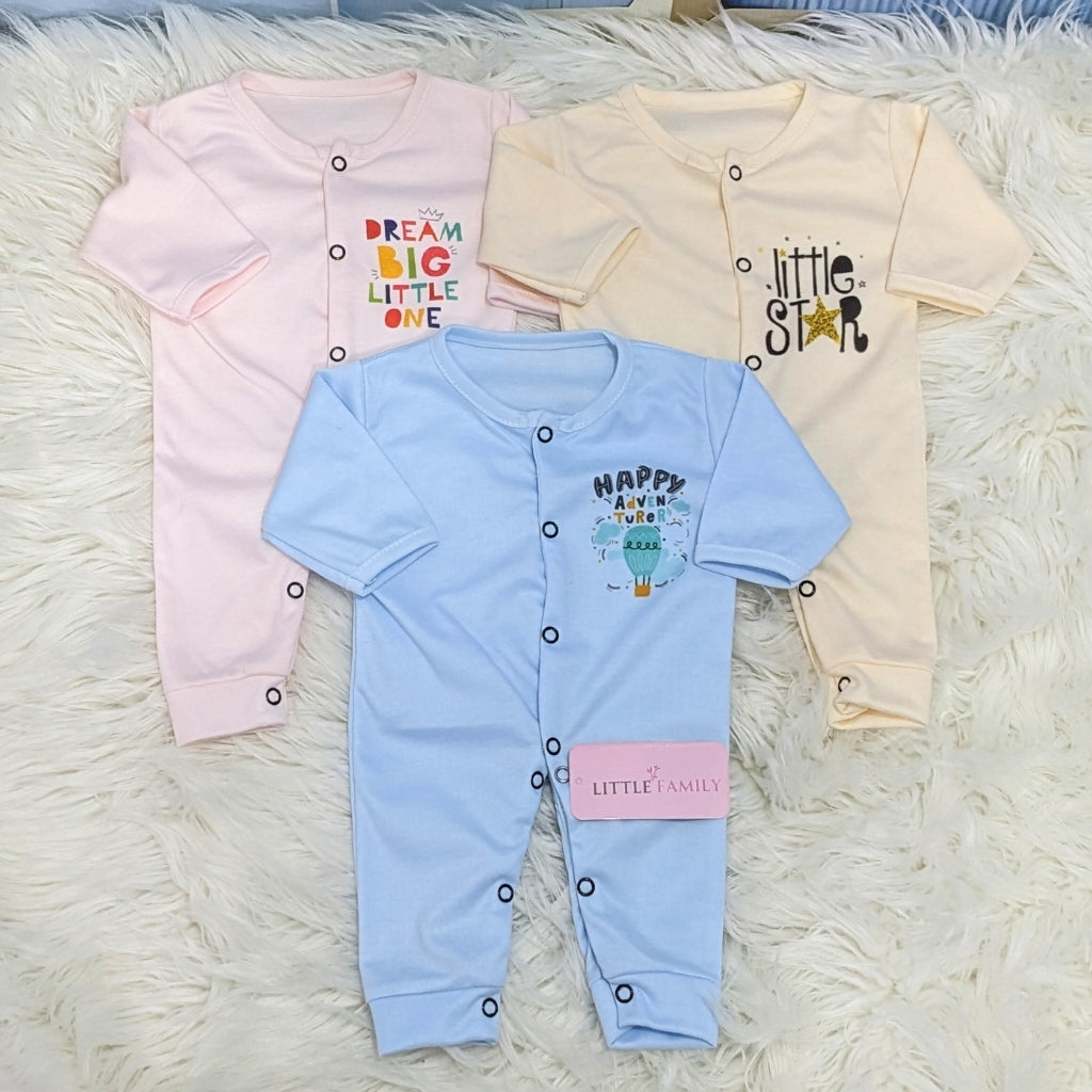 Pack of 3 Premium Baby Rompers – Gentle & Breathable
