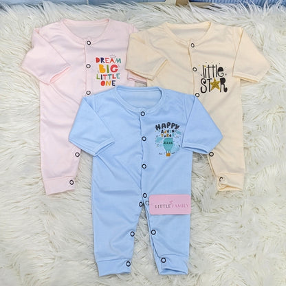 Pack of 3 Premium Baby Rompers – Gentle & Breathable