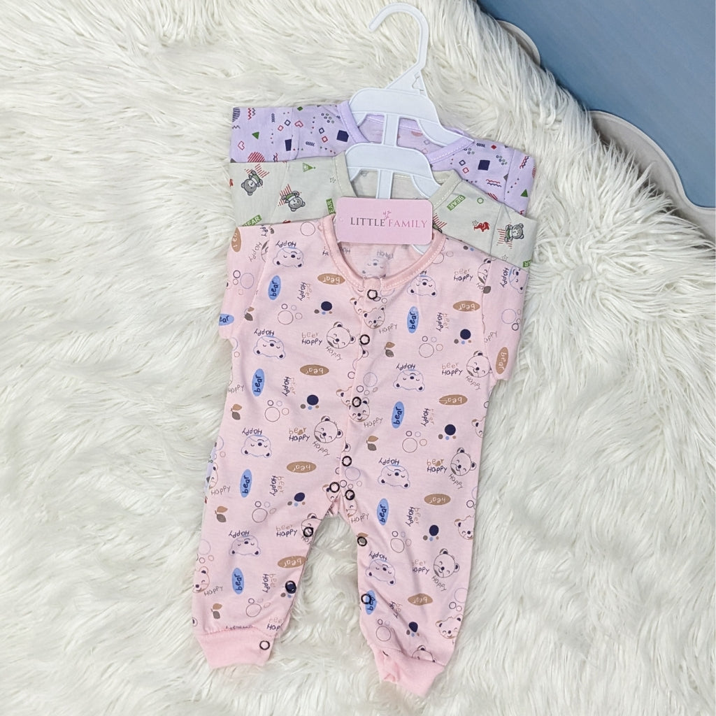Pack of 3 Premium Baby Rompers – Gentle & Breathable