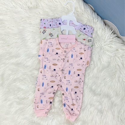 Pack of 3 Premium Baby Rompers – Gentle & Breathable