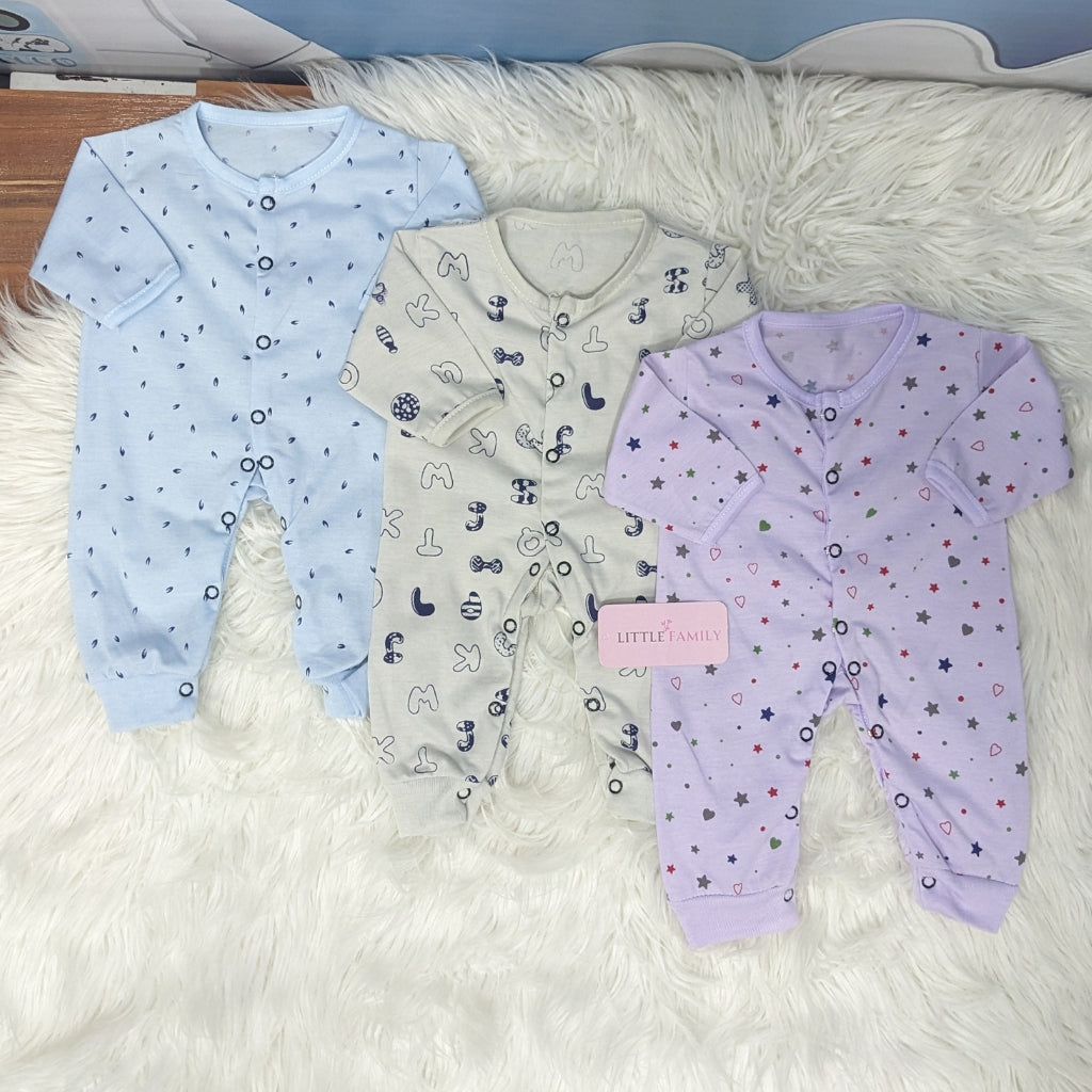 Pack of 3 Premium Baby Rompers – Gentle & Breathable