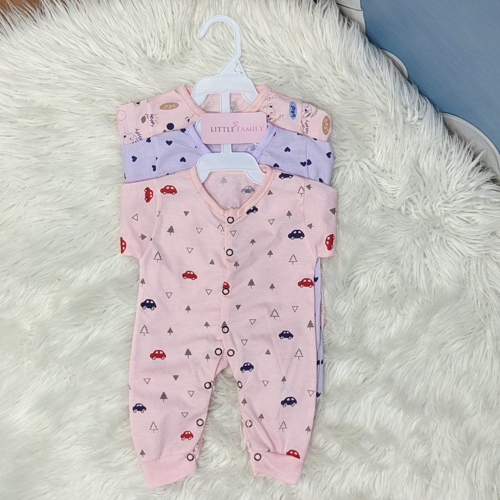 Pack of 3 Premium Baby Rompers – Gentle & Breathable