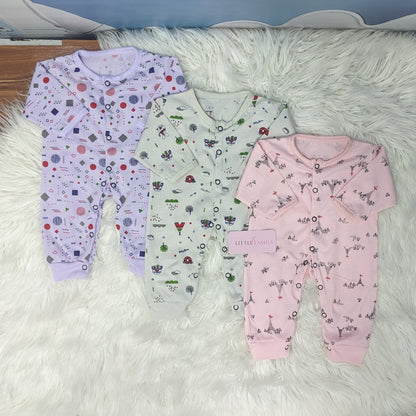 Pack of 3 Premium Baby Rompers – Gentle & Breathable