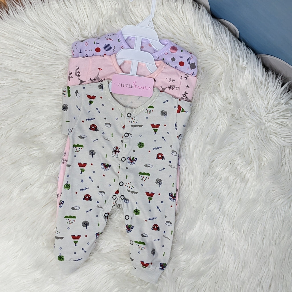 Pack of 3 Premium Baby Rompers – Gentle & Breathable