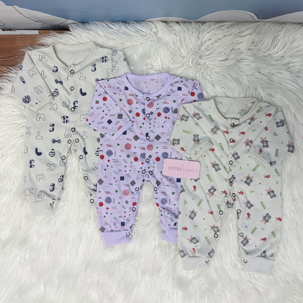 Pack of 3 Premium Baby Rompers – Gentle & Breathable