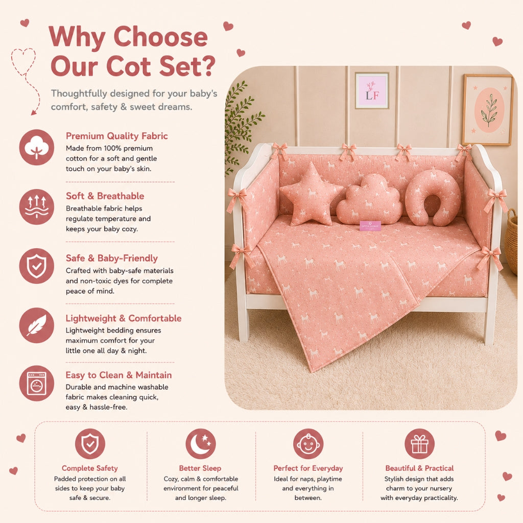 Premium Baby Cot Bedding Set - Unicorn