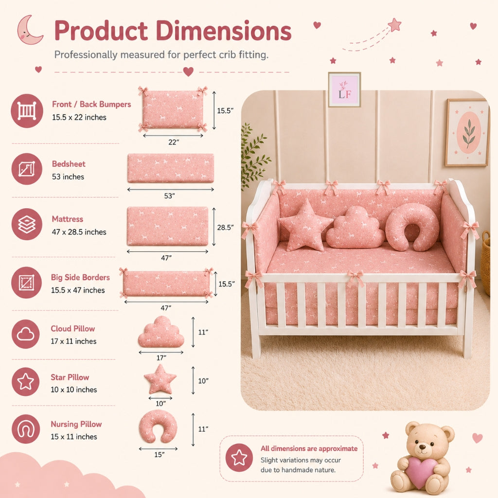 Premium Baby Cot Bedding Set - Unicorn