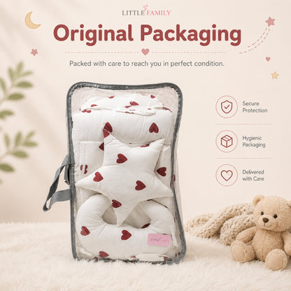 Premium Baby Cot Bedding Set - Sweet Hearts