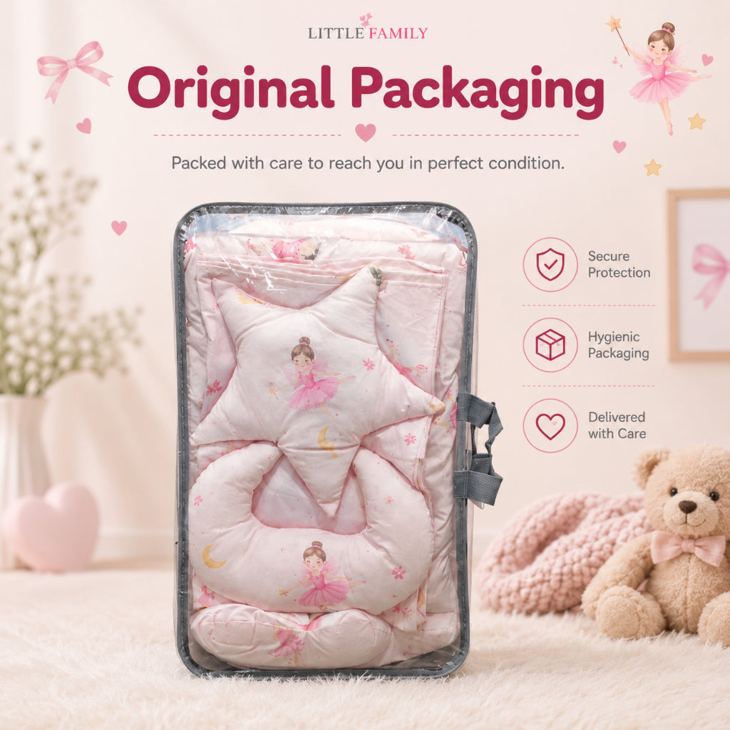 Premium Baby Cot Bedding Set - Princess Fairy