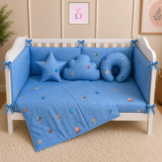 Premium Baby Cot Bedding Set - Space