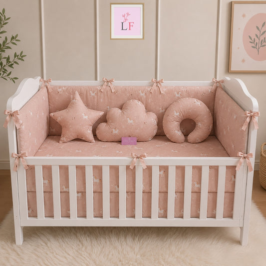 Premium Baby Cot Bedding Set - Unicorn