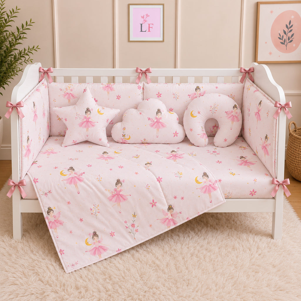 Premium Baby Cot Bedding Set - Princess Fairy