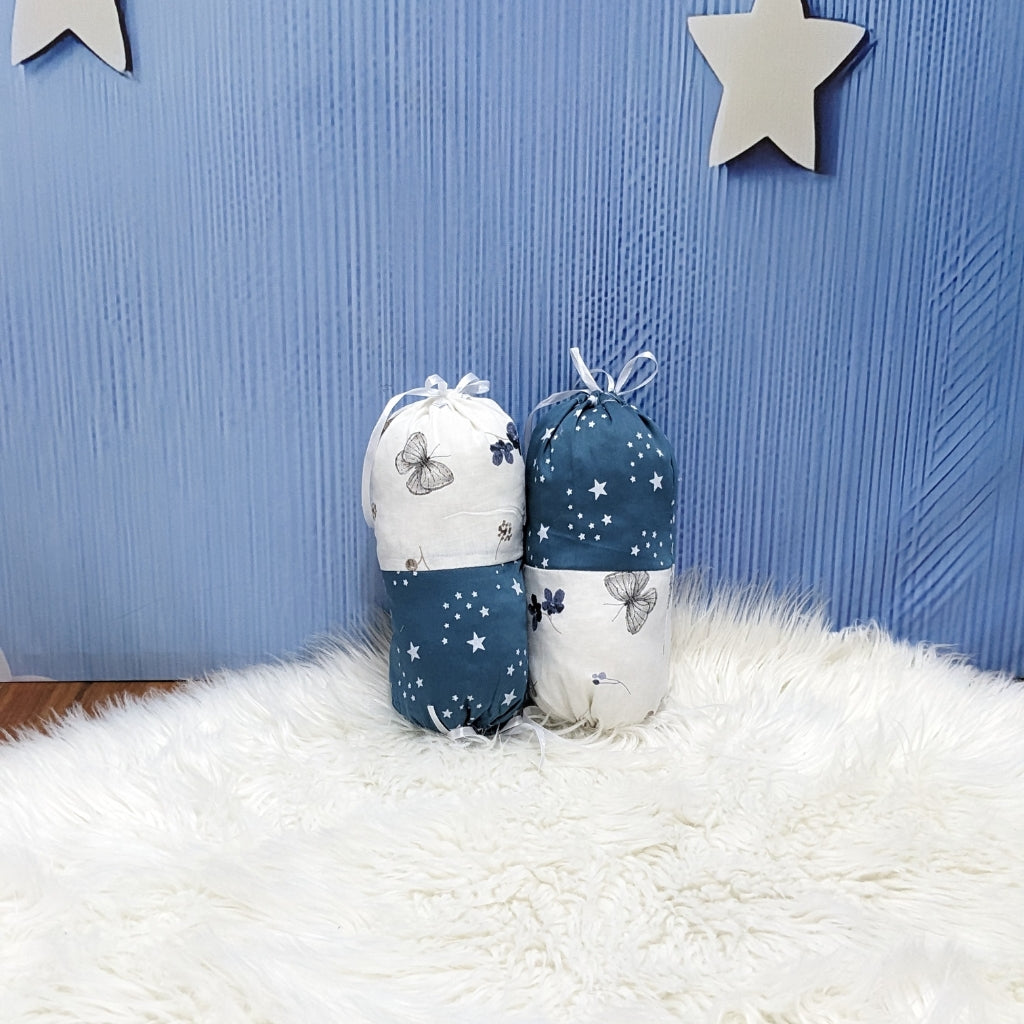 Starry Dreams Baby Bedding Set - 8 Pieces (Bluish Cyan) | Large