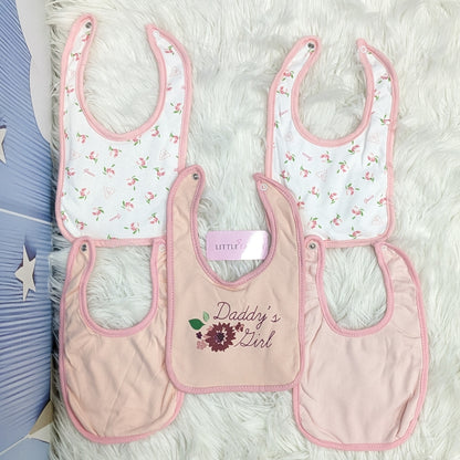 Premium Soft Cotton Absorbent Baby Bibs – 5-Piece | Daddy's Girl
