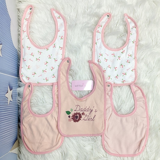 Premium Soft Cotton Absorbent Baby Bibs – 5-Piece | Daddy's Girl