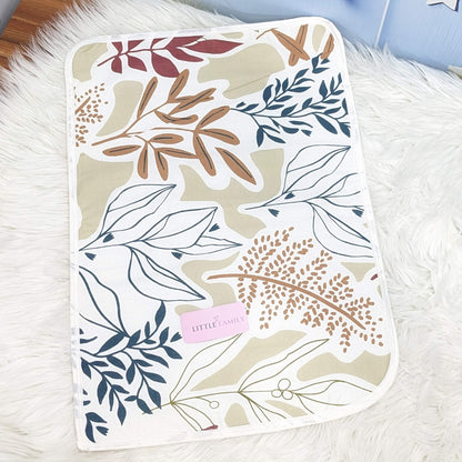 Premium Waterproof Large Baby Diaper Changing Sheet – Brown Leaves
