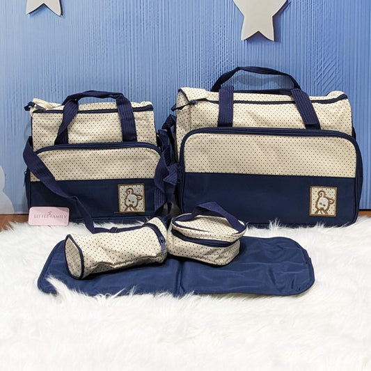 5-Piece Baby Diaper Bag Set with Changing Mat & Feeder Holder