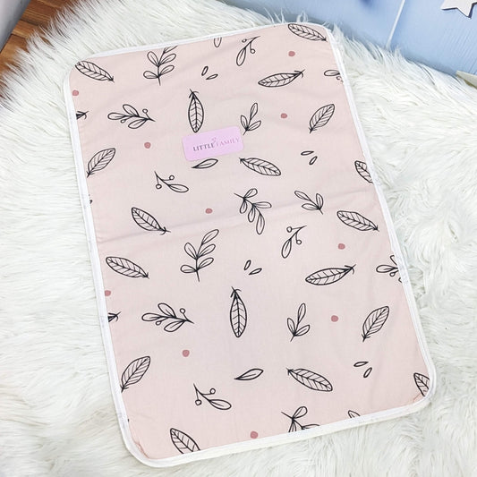 Premium Waterproof Large Baby Diaper Changing Sheet – Pink Leaf
