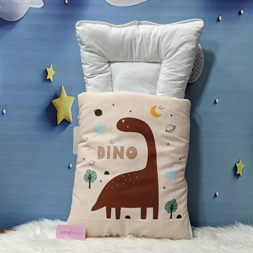 Dino Theme Newborn Baby Carry Nest - Soft Poly Cotton | Brown