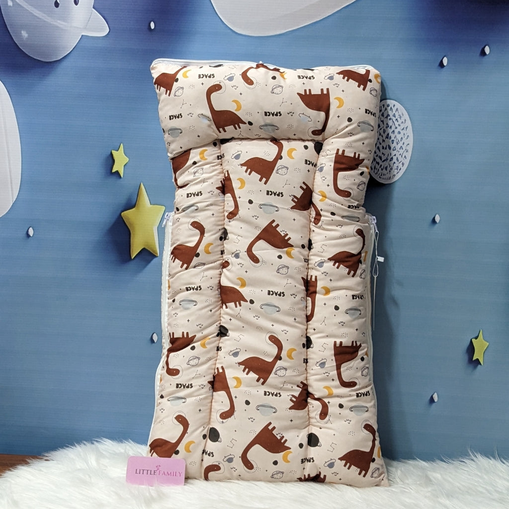 Dino Theme Newborn Baby Carry Nest - Soft Poly Cotton | Brown